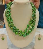 Green pearl necklace-sets