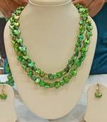 Green pearl necklace-sets