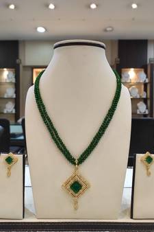 Green crystal necklace-sets