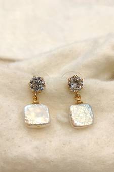 White pearl earrings