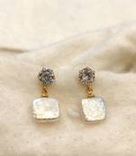 White pearl earrings