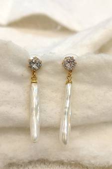 White pearl earrings