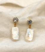 White pearl earrings