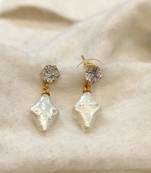 White pearl earrings