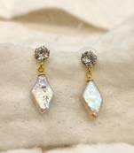 White pearl earrings