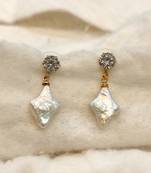 White pearl earrings