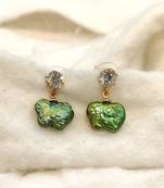 Green pearl earrings