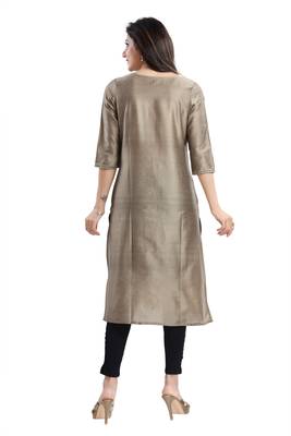 Beige printed cotton silk kurtas-and-kurtis 2