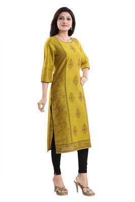 Green printed dupion silk kurtas-and-kurtis 3