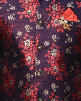 fourfolds boy's blue kurta and pyjama set 4