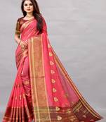   light pink woven art silksaree with blouse