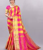 Yellow woven art silksaree with blouse