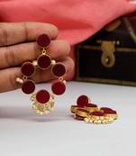 Maroon danglers-drops