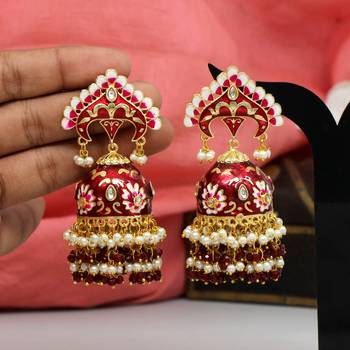Maroon jhumkas 1