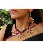 Maroon agate necklace-sets