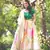 Engrossing Cream Floral Designer Lehenga with rich embroidered Green Blouse and Dupatta