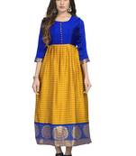 Fashionfricks Mustard Silk Long Gown
