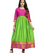 Fashionfricks Parrot Silk Long Gown