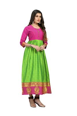 Fashionfricks Parrot Silk Long Gown 3