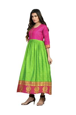 Fashionfricks Parrot Silk Long Gown 4