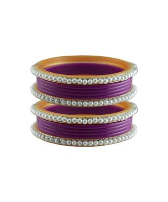 Purple Moti Stud Acrylic Bangle with very extra size 1