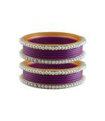 Purple Moti Stud Acrylic Bangle with very extra size