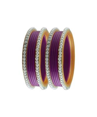 Purple Moti Stud Acrylic Bangle with very extra size 2
