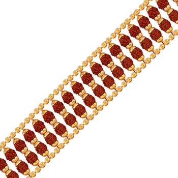 Gold Plated Beads Rudraksha Bracelet  For Boys Men 2