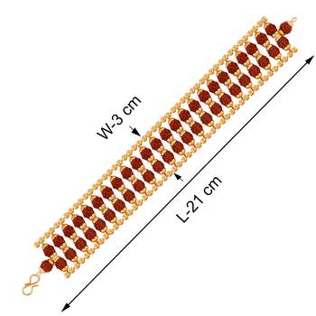 Gold Plated Beads Rudraksha Bracelet  For Boys Men 4