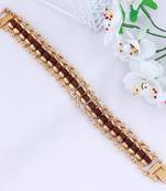 Designe Gold Plated Beads Rudraksha Bracelet  For Boys Men