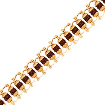 Designe Gold Plated Beads Rudraksha Bracelet  For Boys Men 2