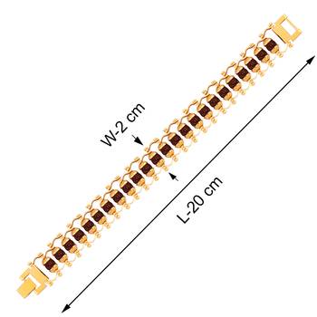 Designe Gold Plated Beads Rudraksha Bracelet  For Boys Men 4