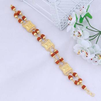Traditiona Two Layer Gold Plated Beads Rudraksha Bracelet  For Boys Men 1