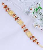 Traditiona Two Layer Gold Plated Beads Rudraksha Bracelet  For Boys Men