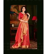 light_pink jacquard woven saree with blouse