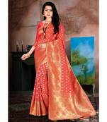 light_pink jacquard woven saree with blouse