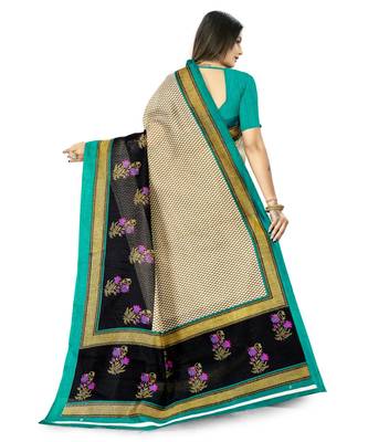 Beige Super Net Printed Casual Saree with blouse 2