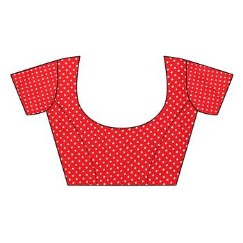 Red printed georgette saree with blouse 4