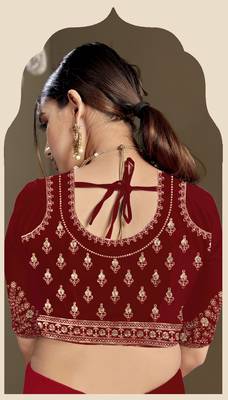 Exclusive Heavy Marron Bridal Hand Work Touchup Lehnga 3
