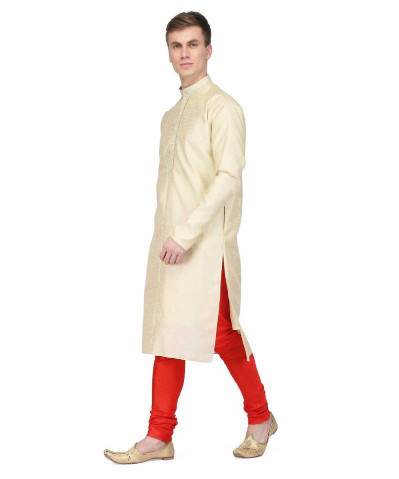 white silk embroidered   stitched   mens kurta