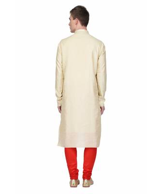white silk embroidered   stitched   mens kurta 5
