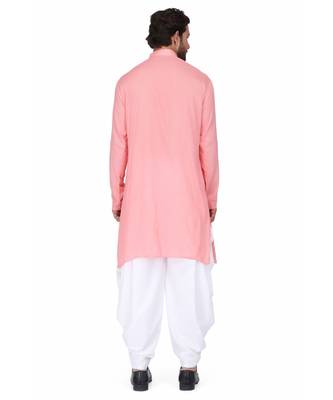 Pink Rayon printed stitched   mens kurta 2