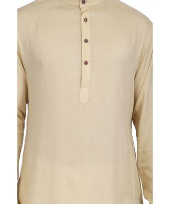 Yellow Rayon printed stitched   mens kurta 3