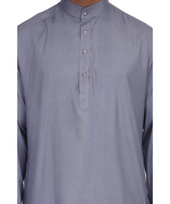 Blue Rayon printed stitched   mens kurta 3