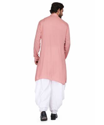 Pink Rayon printed stitched   mens kurta 2