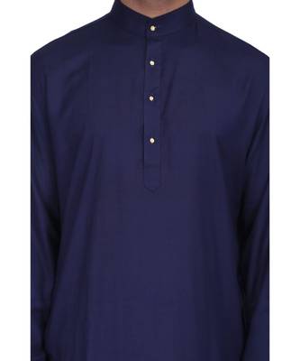 Blue Rayon printed stitched   mens kurta 3