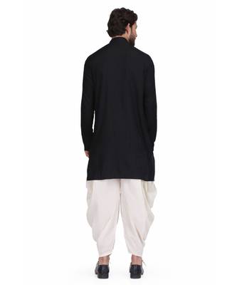 Black Rayon printed stitched   mens kurta 2