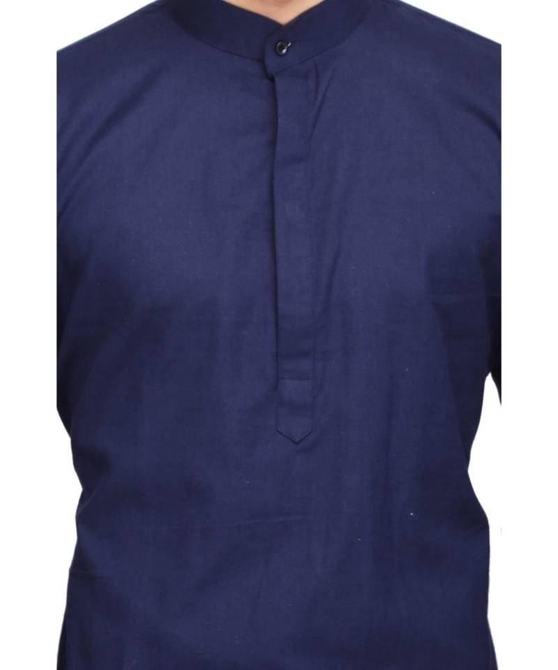 Blue Rayon printed stitched   mens kurta