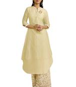 Cream embroidered tissue ethnic-kurtis