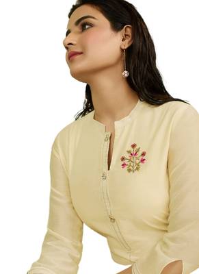 Cream embroidered tissue ethnic-kurtis 2